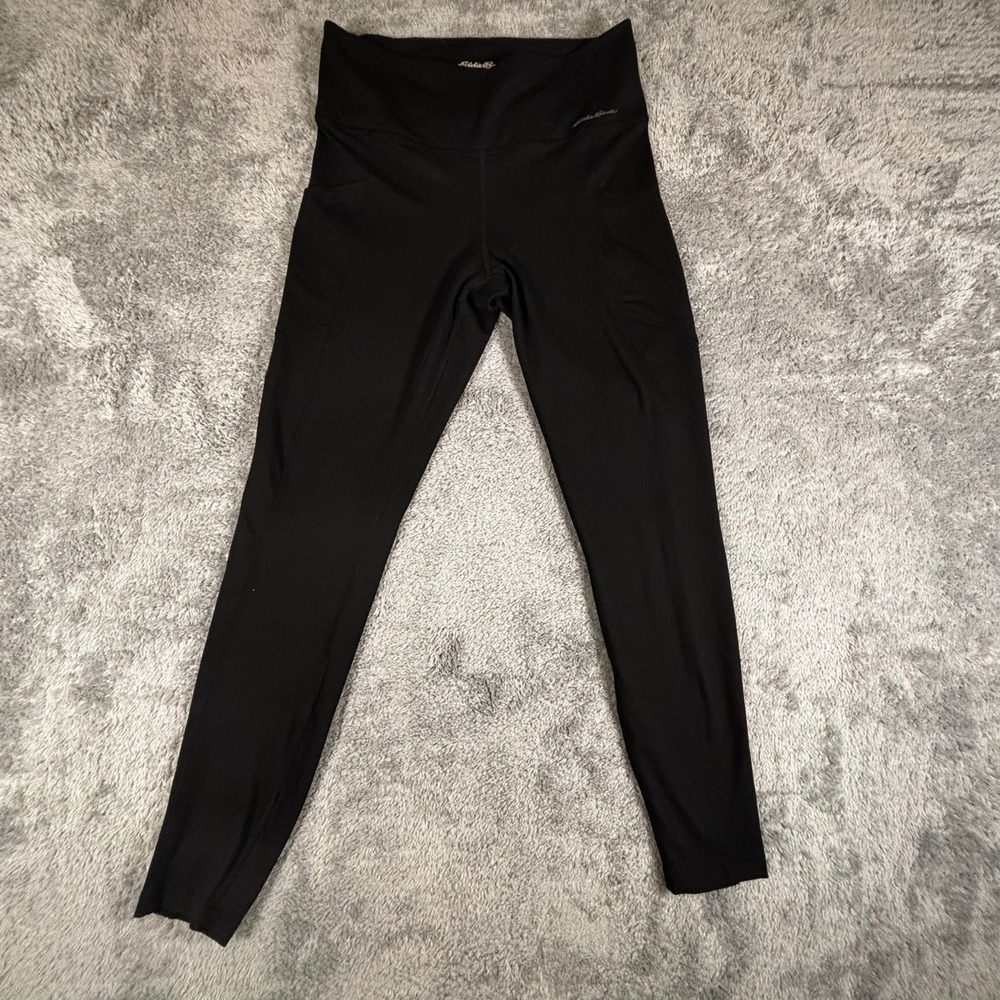 Eddie Bauer Womens Black High Waisted Active Leggings with Pockets Size M